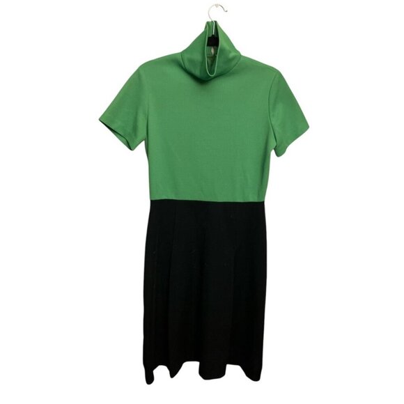 Vintage MOD Green and Black Dress - Picture 3 of 6